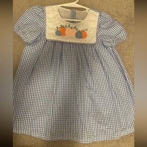 Size 2 blue gingham pumpkin smock